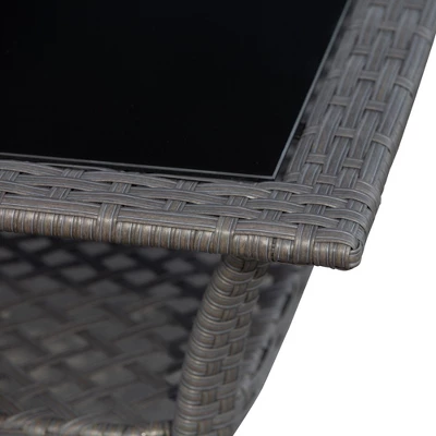 Outsunny 4-Piece Outdoor Wicker Sofa Set, Outdoor PE Rattan Conversation Furniture With 4 Chairs & Table, Water-Fighting Material - Image 4