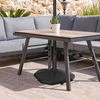 Outsunny 48lbs Patio Umbrella Base, Concrete, 18" Outdoor Umbrella Stand Holder For Parasol Poles 1.25", 1.34", And 1.5" Dia, Black - Image 2