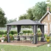 Outsunny 13' X 10' Patio Gazebo Outdoor Canopy Shelter With Sidewalls, Vented Roof, Aluminum Frame For Garden, Lawn, Backyard And Deck