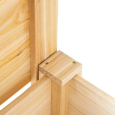 Outsunny Raised Garden Bed Set Of 3, Elevated Wood Planter Box With Legs And Bed Liner For Grow Vegetables, Herbs, And Flowers, Natural - Image 4