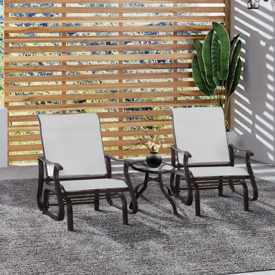 Outsunny Outdoor Swing Glider Chair, Patio Mesh Rocking Chair With Steel Frame For Backyard, Garden And Porch - Image 2