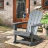 Outsunny Outdoor Rocking Chair, HDPE Adirondack Style Rocker Chair For Porch, Garden, Patio, Light Gray