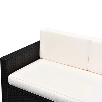 Outsunny 4-Piece Rattan Wicker Furniture Set, Outdoor Cushioned Conversation Furniture With 2 Chairs, Loveseat, And Glass Coffee Table - Image 5