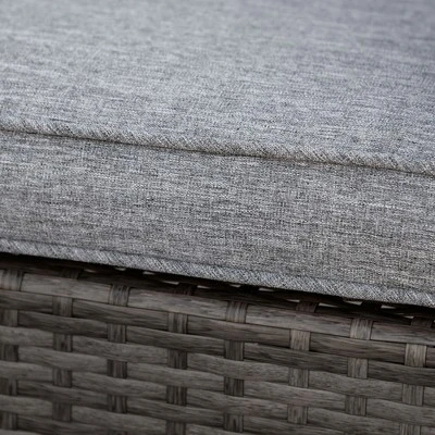 Outsunny Patio Wicker Rocking Chair, Outdoor PE Rattan Swing Chair W/ Soft Cushions, Classic Style For Garden, Patio, Lawn - Image 5