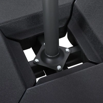 Outsunny 4-Piece Outdoor Patio Offset Umbrella Base Stand Weight Holder W/ Cross Base For Powerful Support, 158lbs Sand Or 132lbs Water Filled, Black - Image 7