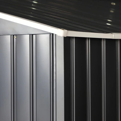 Outsunny 11' X 13' Metal Storage Shed Garden Tool House With Double Sliding Doors, 4 Air Vents For Backyard, Patio, Lawn Dark Gray - Image 5