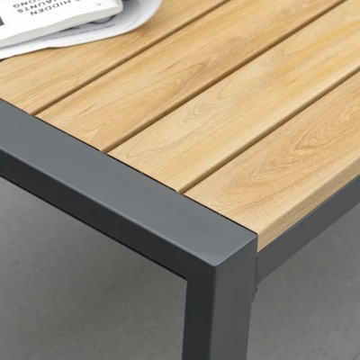 Outsunny 4 Piece Patio Furniture Set Aluminium Conversation Set Outdoor Garden Sofa Set W/ Loveseat, Center Coffee Table & Cushions, Gray - Image 5