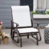 Outsunny Outdoor Swing Glider Chair, Patio Mesh Rocking Chair With Steel Frame For Backyard, Garden And Porch