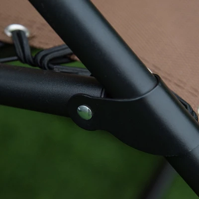 Outsunny Outdoor Rocking Chairs, Foldable Reclining Zero Gravity Lounge Rocker W/ Pillow, Cup & Phone Holder, Combo Design W/ Folding Legs, Brown - Image 5