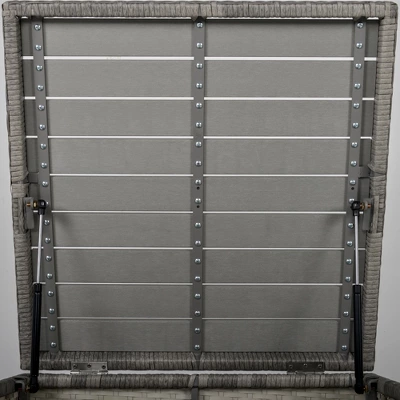 Outsunny 4 Piece Patio Furniture Set, Outdoor Sofa Set With 2 Loveseats, Cushions, Coffee Table, Storage Side Table, PE Rattan Wicker, Gray - Image 3