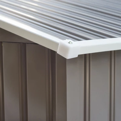 Outsunny 9' X 6' Metal Storage Shed Garden Tool House With Double Sliding Doors, 4 Air Vents For Backyard, Patio, Lawn Gray - Image 5