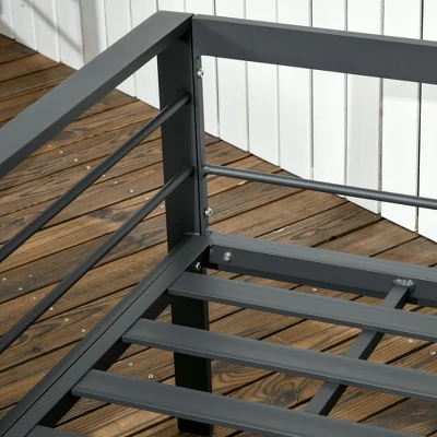 Outsunny Patio Furniture Set 4 Pieces, Outdoor Conversation Set With Water-Resistant Cushions, Coffee Table, 3-Seater Sofa, 2 Chairs For Porch, Gray - Image 5