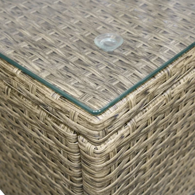 Outsunny 6 Pieces Outdoor PE Rattan Sofa Set, Sectional Conversation Wicker Patio Couch Furniture Set With Cushions And Coffee Table - Image 6