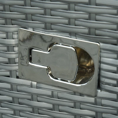 Outsunny 6-PCs Patio Furniture Sets Outdoor Wicker Sofa Set Rattan Recline Single Chair Conversation Set, Ottomans, Table Cushions - Image 5