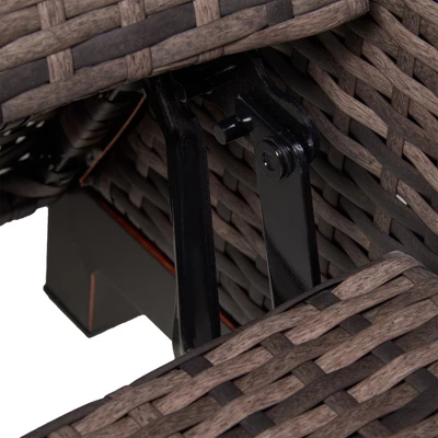 Outsunny Wicker Recliner Outdoor Adjustable Lounge Chair PE Rattan Recline Lounge Furniture, W/ Cushion & Armrest For Backyard, Garden, Patio - Image 5