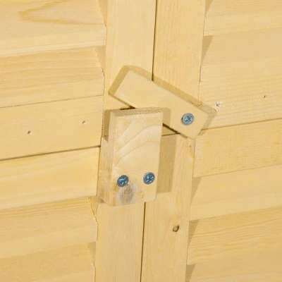 Outsunny 3' X 5' Wooden Garden Storage Shed, Sheds & Outdoor Storage With Asphalt Roof & 2 Large Wood Doors With Lock, Natural - Image 4