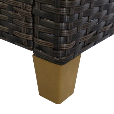 Outsunny 4 Pieces Patio Furniture Sets Rattan Wicker Chair W/ Table Outdoor Conversation Set With Cushion For Backyard Porch Garden Poolside And Deck - Image 6