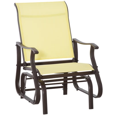Outsunny Outdoor Swing Glider Chair, Patio Mesh Rocking Chair With Steel Frame For Backyard, Garden And Porch - Image 7