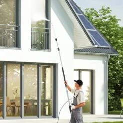 Outsunny 18' High Pressure Power Washer Telescoping Lance Extension Wand With 3/8 Inch Quick Connection, 2 Spray Nozzle Tips