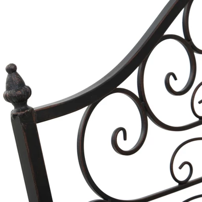 Outsunny 4’ Metal Arch Backyard Garden Bridge With Safety Siderails, Delicate Scrollwork, & Easy Assembly, Black Bronze - Image 6