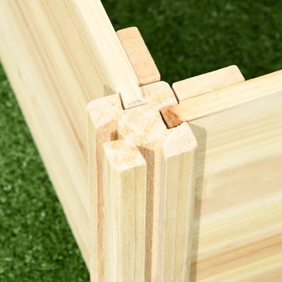 Outsunny 43 In Raised Garden Bed With Trellis For Vine Climbing, Wooden Planters For Outdoor Plants, Vegetables, Flowers, Herbs, Natural - Image 5