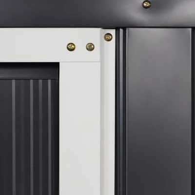 Outsunny 11' X 13' Metal Storage Shed Garden Tool House With Double Sliding Doors, 4 Air Vents For Backyard, Patio, Lawn Dark Gray - Image 4