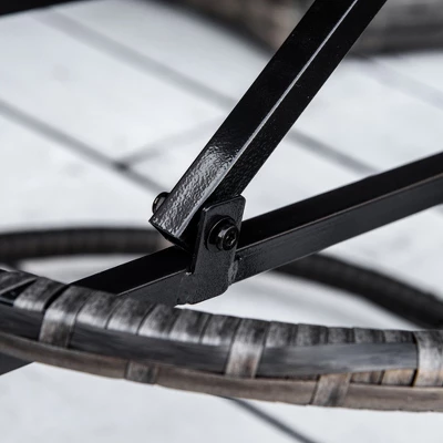 Outsunny 4pc Rattan Patio Furniture Set, Sectional Outdoor Sofa Set With Adjustable Sun Canopy, 2 Chairs, Extending Tea Table, Pillows - Image 4