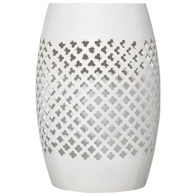 Outsunny Steel Patio End Table, Round Side Table With Hollow Drum Design, Accent Table For Outdoor And Indoor Use - Image 3