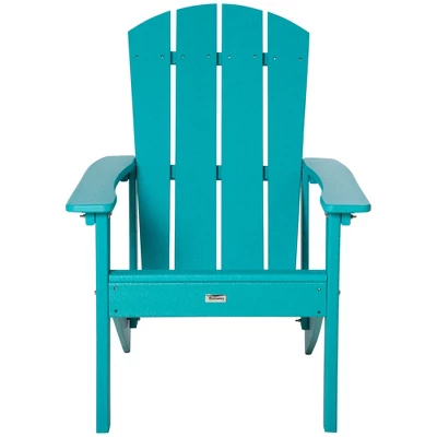 Outsunny Plastic Adirondack Chair, Outdoor Fire Pit Seating HDPE Lounger Chair With High Back And Wide Seat For Patio, Backyard, Garden - Image 3