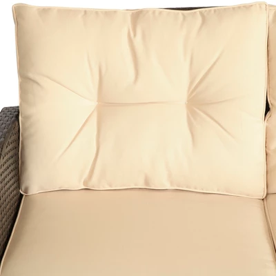 Outsunny 4 Pieces Patio Furniture Sets Rattan Wicker Chair W/ Table Outdoor Conversation Set With Cushion For Backyard Porch Garden Poolside And Deck - Image 4