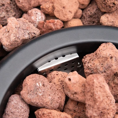 Outsunny 36" Firepit Table For Outside, 50,000 BTU Large Rectangular Stone Gas Firepit With Lava Rocks & Rain Cover, Fits 20lb Tank, Gray - Image 5