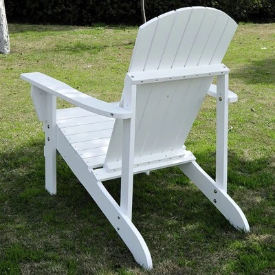 Outsunny Wooden Adirondack Chair Outdoor Classic Lounge Chair With Ergonomic Design & A Built-In Cup Holder For Patio Deck Backyard Fire Pit - Image 7