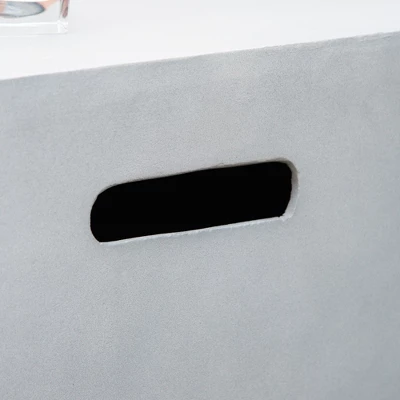 Outsunny 36" Firepit Table For Outside, 50,000 BTU Large Rectangular Stone Gas Firepit With Lava Rocks & Rain Cover, Fits 20lb Tank, Gray - Image 4