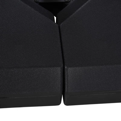 Outsunny 4-Piece Outdoor Patio Offset Umbrella Base Stand Weight Holder W/ Cross Base For Powerful Support, 158lbs Sand Or 132lbs Water Filled, Black - Image 4