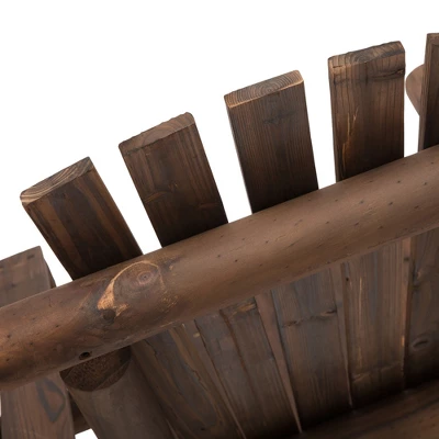 Outsunny Wood Adirondack Patio Chair Bench With Center Coffee Table, Perfect For Lounging And Relaxing Outdoors - Image 4