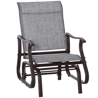 Outsunny Outdoor Swing Glider Chair, Patio Mesh Rocking Chair With Steel Frame For Backyard, Garden And Porch - Image 8
