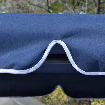 Outsunny 3-Person Porch Swing With Canopy, Patio Swing Chair, Outdoor Canopy Swing Bench With Adjustable Shade, Cushion And Steel Frame - Image 4