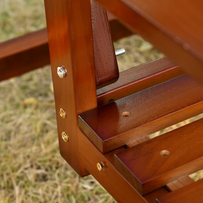 Outsunny Hanging Porch Swing Outdoor Patio Swing Chair With Pine Wood Frame And Wide Backrest For Patio And Yard - Image 4