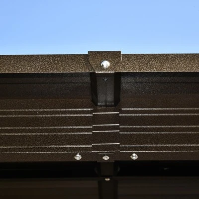 Outsunny 10' X12' Hardtop Gazebo With Aluminum Frame, Permanent Metal Roof Gazebo Canopy With 2 Hooks, Curtains And Netting For Garden - Image 6