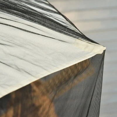 Outsunny 7.5' Outdoor Patio Mesh Screen For Umbrellas Screen Net With Canopy House With Woven Net, Black - Image 5