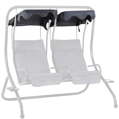 Outsunny 2-Seater Swing Canopy Replacement With Tubular Framework, Outdoor Swing Seat Top Cover - Image 6