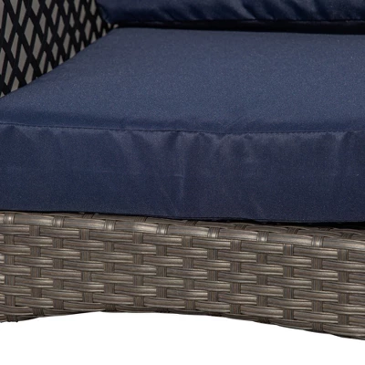 Outsunny 4-Piece Outdoor Wicker Sofa Set, Outdoor PE Rattan Conversation Furniture With 4 Chairs & Table, Water-Fighting Material - Image 3