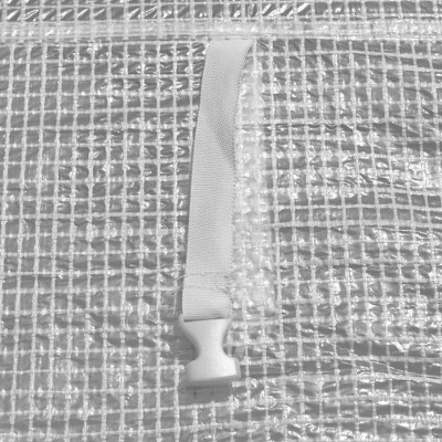 Outsunny 20' X 10' X 9' Walk-In Greenhouse, Outdoor Gardening Canopy With 6 Roll-up Windows, 2 Zippered Doors & Weather Cover, White - Image 4