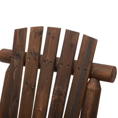 Outsunny Wood Adirondack Patio Chair Bench With Center Coffee Table, Perfect For Lounging And Relaxing Outdoors - Image 7