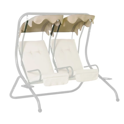 Outsunny 2-Seater Swing Canopy Replacement With Tubular Framework, Outdoor Swing Seat Top Cover - Image 7