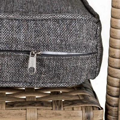 Outsunny Patio Adirondack Chair With All-Weather Rattan Wicker, Soft Cushions, Tall Curved Backrest For Deck Or Garden - Image 4